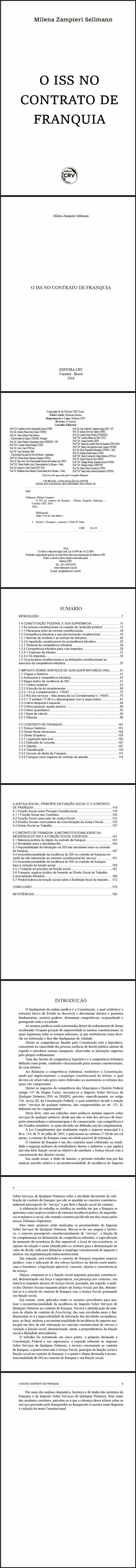 O ISS NO CONTRATO DE FRANQUIA